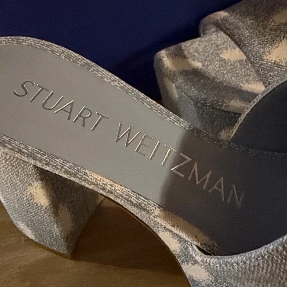 Stuart Weitzman  Wedge heels  Sorehigh Plat in Ocelot Denim. NEW with Box / tags - Picture 2 of 7